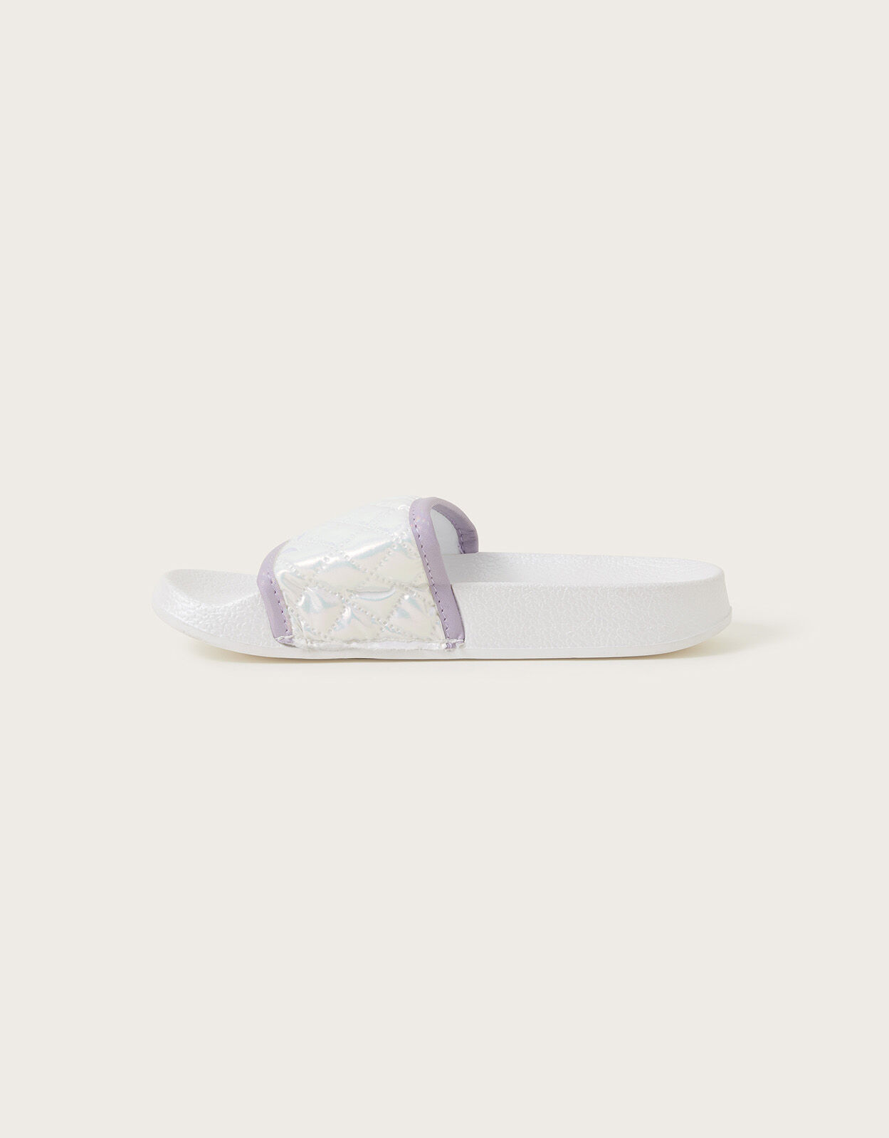 White clearance quilted sliders