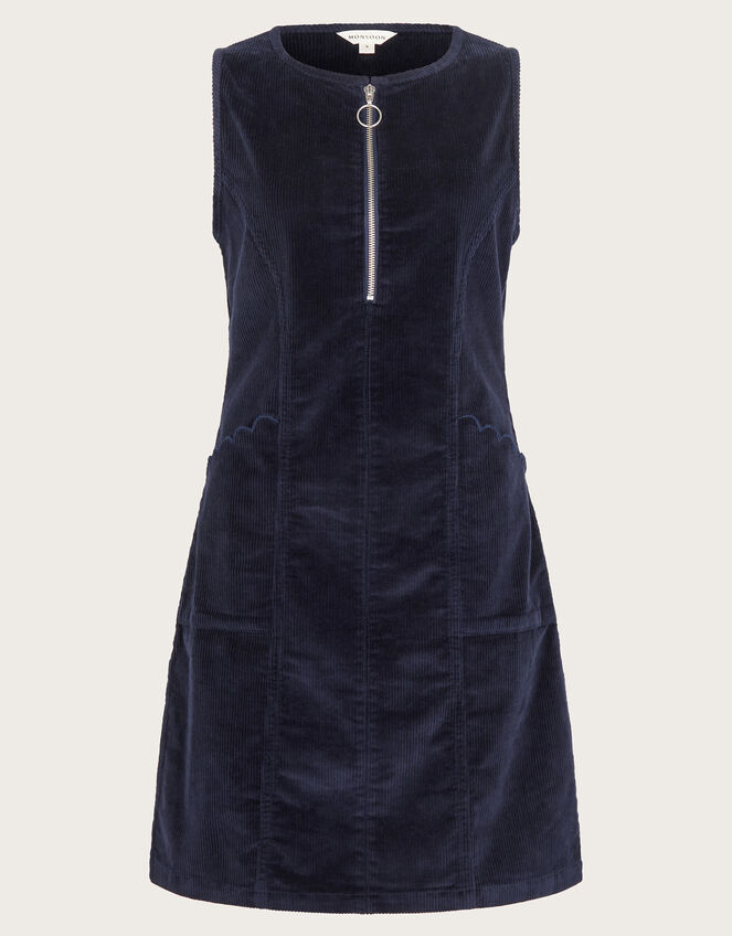 Soha Corduroy Pinafore Dress, Blue (NAVY), large
