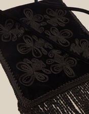 Dori Embroidered Fringe Crossbody Bag, , large