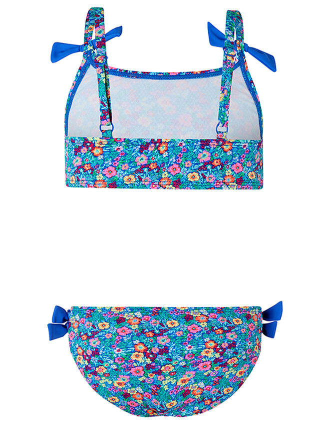 Ebony Ditsy Floral Bikini Set, Blue (BLUE), large