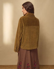 East Lizzy Embroidered Corduroy Jacket, Green (OLIVE), large