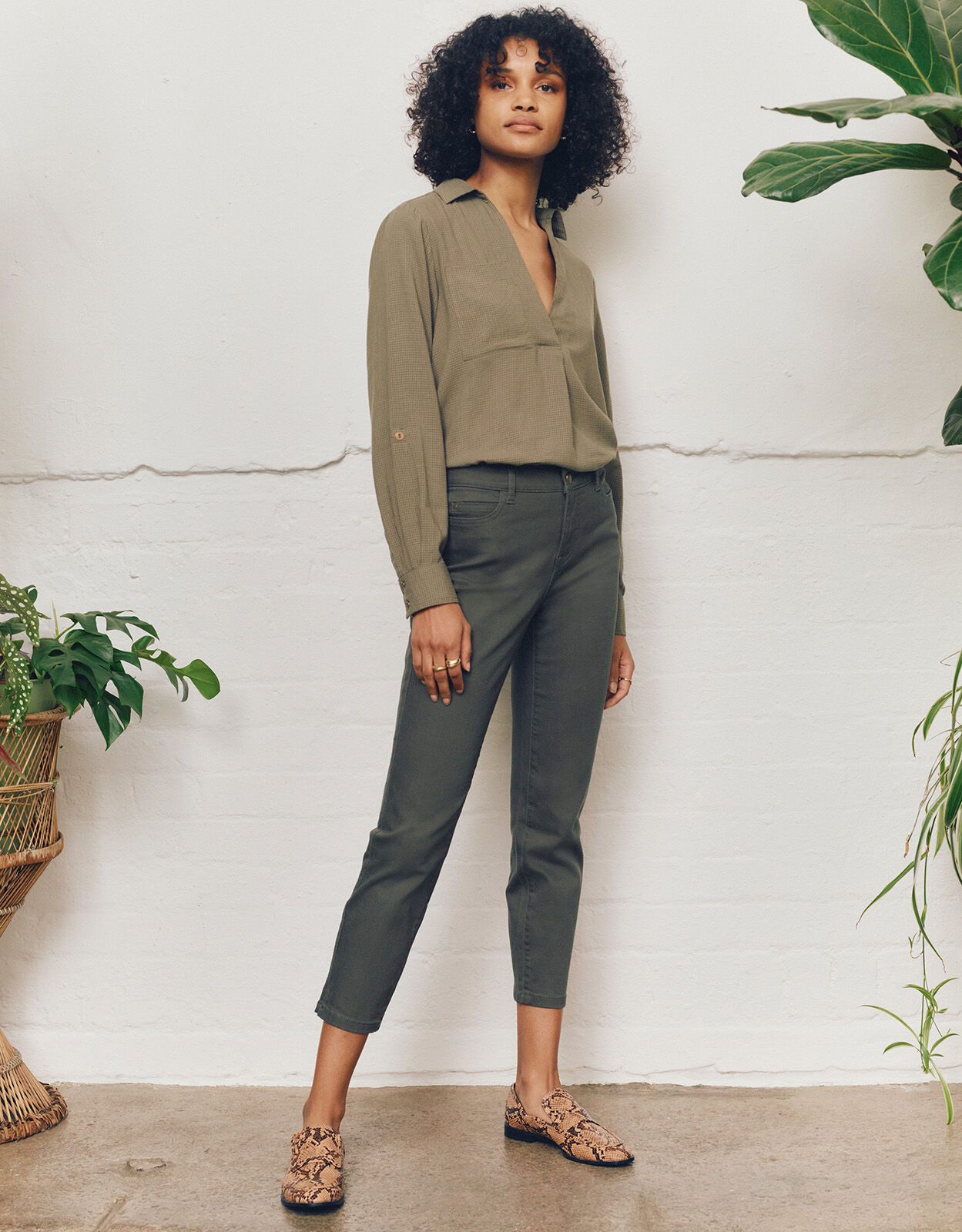 Safaia Ankle Grazer Jeans Green Denim Monsoon UK