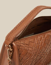 Bertie Woven Leather Crossbody Bag, , large