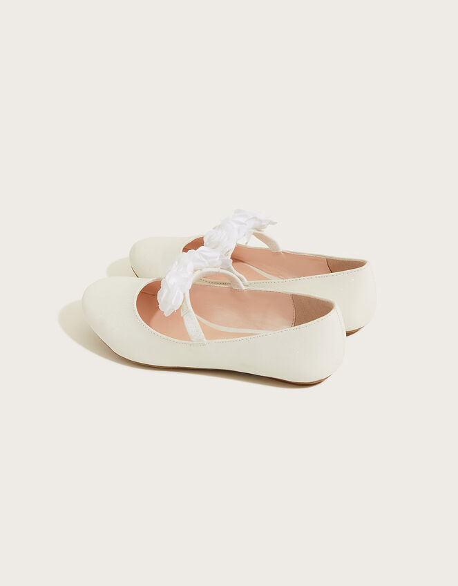 Corsage Ballerina Flats, Ivory (IVORY), large