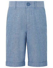 Nathan Linen Shorts, Blue (BLUE), large