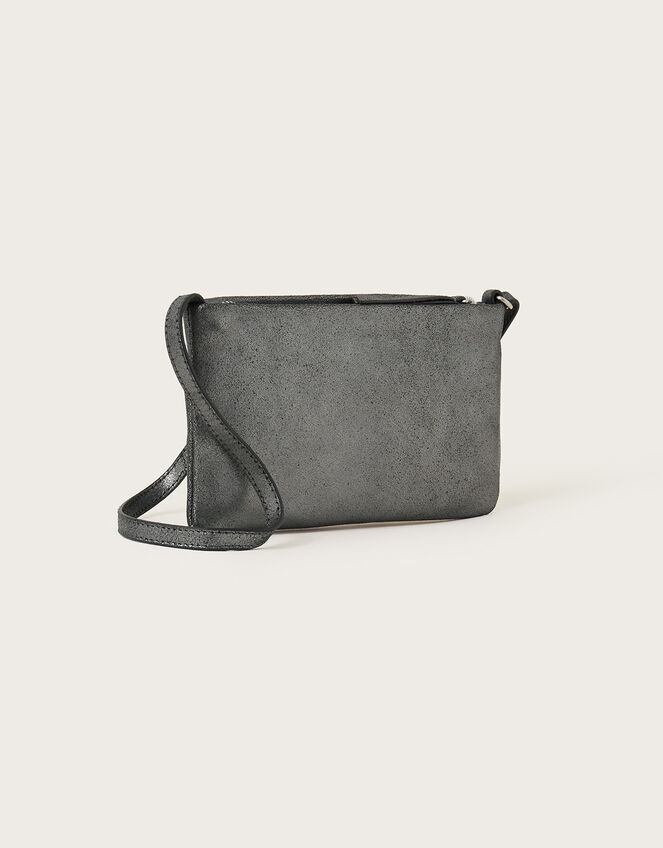 Metallic Leather Mini Cross-Body Bag, , large