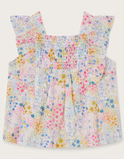 Floral Print Broderie Blouse, Multi (MULTI), large