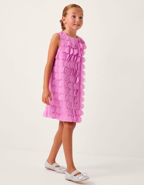 Jazzy Scallop Frill Shift Dress, Pink (MAGENTA), large