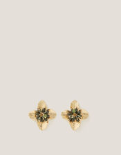 Bead Flower Stud Earrings, , large
