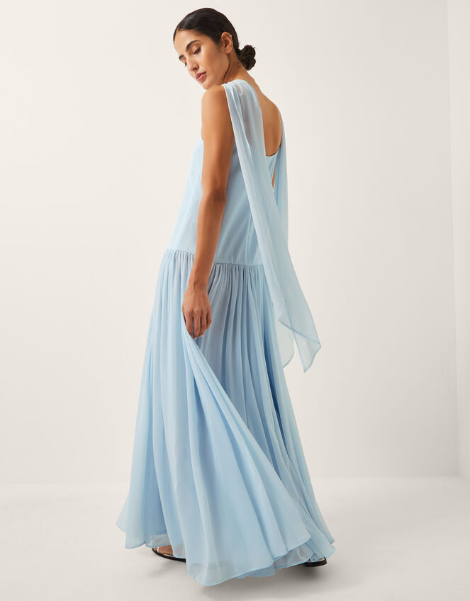 The India Edit Tara Drop Waist Maxi Dress, Blue (PALE BLUE), large