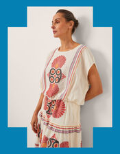 Devotion Twins Loki Jacquard Blouse, Ivory (IVORY), large