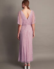 Elizabeth Embellished Shorter Length Maxi Dress, Mink (MINK), large