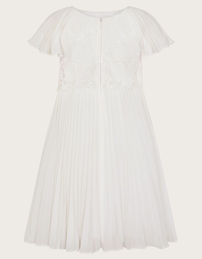 Otissa Lace Pleated Dress, Ivory (IVORY), large