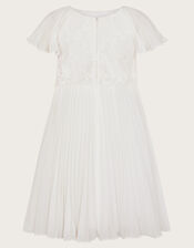 Otissa Lace Pleated Dress, Ivory (IVORY), large