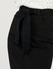 Claremont Denim Maxi Skirt with Sustainable Cotton, Black (BLACK), large