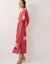 Jasmine Kimono Midi Dress, Orange (RUST), large