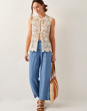 Ren Crochet Waistcoat, Ivory (IVORY), large