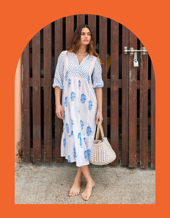 East Clover Dress, White (WHITE), large