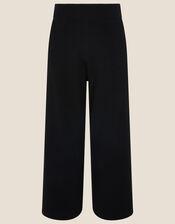 LOUNGE Wide-Leg Trousers with Sustainable Viscose, Black (BLACK), large