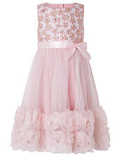 Nina Jacquard and Rose Occasion Dress, Pink (PINK), large