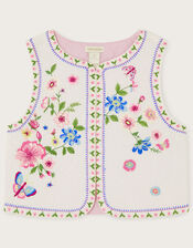 Boutique Zena Embroidered Waistcoat, Ivory (IVORY), large