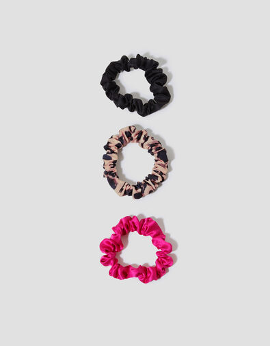 3-Pack Small Mix Hair Scrunchies, Brown (BROWN), large