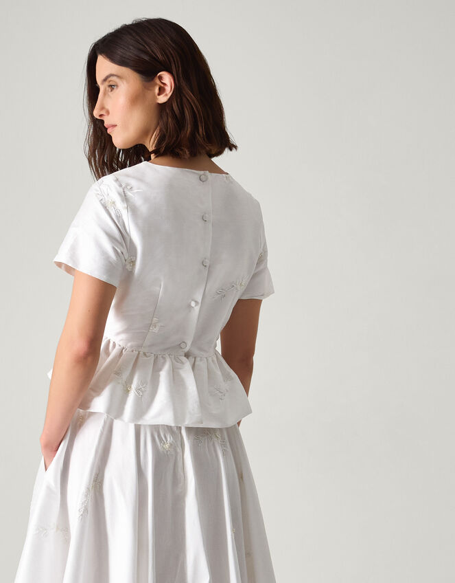 Eliza Floral Embellished Wedding Top, Ivory (IVORY), large