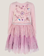 Floral Embellished Disco Dress, Purple (PURPLE), large