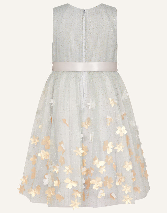 3D Petal Glitter Dress, Grey (GREY), large