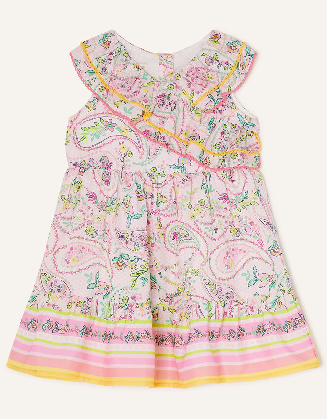 Baby Paisley Border Hem Dress, Pink (PINK), large