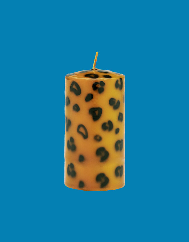 Anna and Nina Small Leopard Pillar Candle, , large