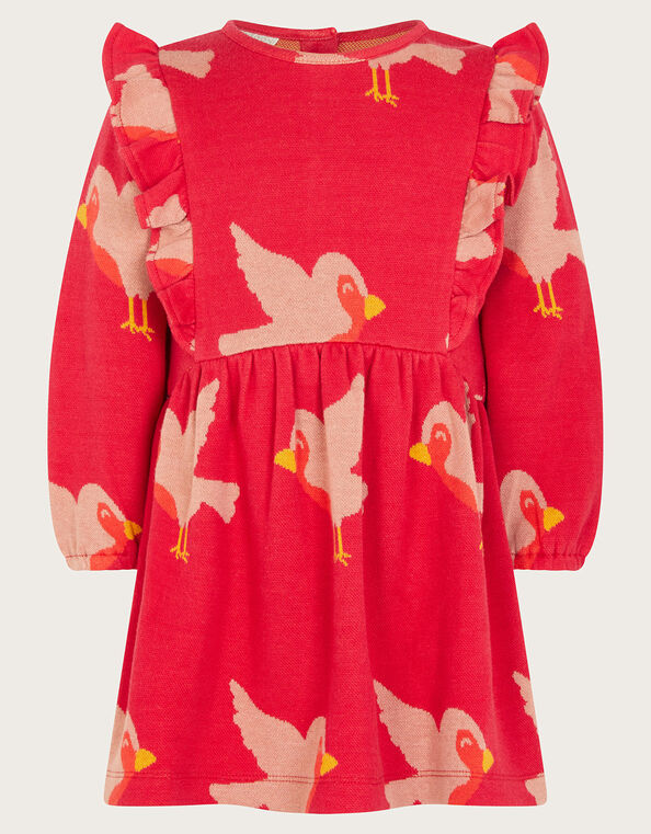 Baby Robin Ponte Dress, Red (RED), large