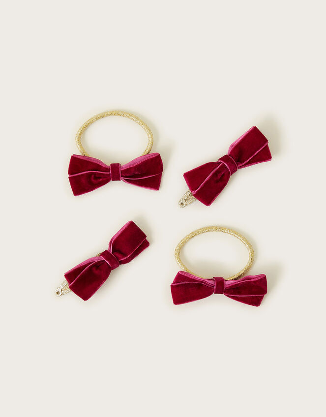 Velvet Bow Hair Set, , large