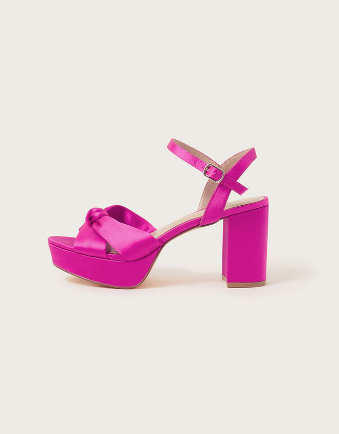 Twist Knot Platform Heeled Sandals Pink | Occasion Shoes | Monsoon UK.