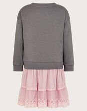 2-in-1 Swan Jumper Dress, Grey (GREY), large
