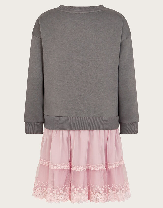 2-in-1 Swan Jumper Dress, Grey (GREY), large