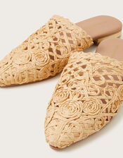 Pointed Toe Raffia Mules, Natural (NATURAL), large
