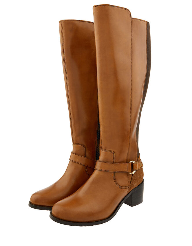 Edie Long Leather Boots, Brown (MOCHA), large