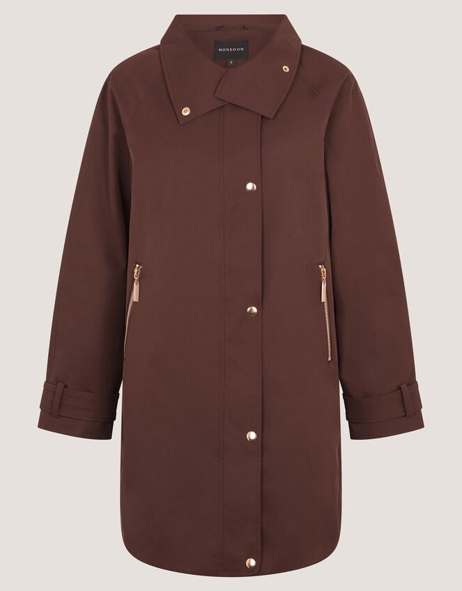 Simone Waterproof Rain Jacket, Brown (CHOCOLATE), large