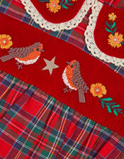 Baby Tartan Christmas Romper, Red (RED), large