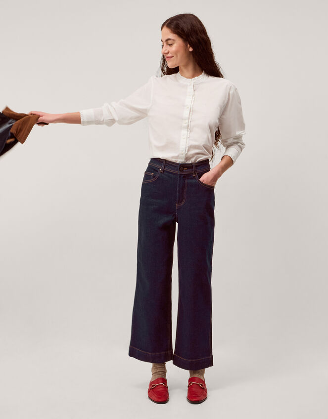 Hallie Regular Cropped Wide Leg Jeans Blue