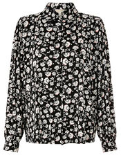 Leigh Floral Shirt with LENZING™ ECOVERO™, Black (BLACK), large