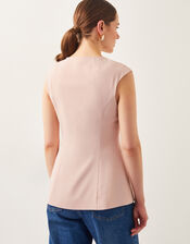 Ruth Scallop Waistcoat, Pink (PALE PINK), large