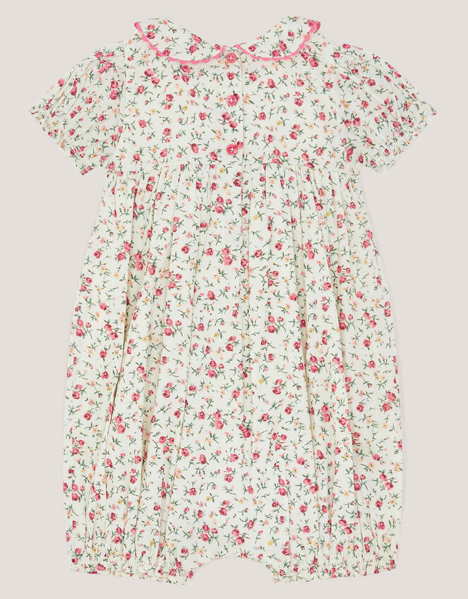 Baby Rose Smocked Romper, Ivory (IVORY), large