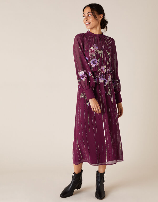 Renata Embellished Maxi Dress, Red (BERRY), large