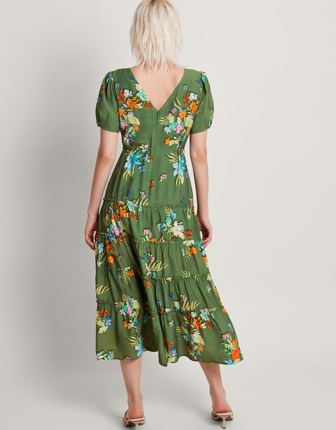 Zafia Tiered Dress, Green (GREEN), large