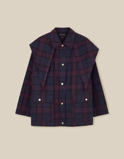 Elfie Check Print Jacket, Blue (NAVY), large