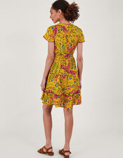 Floral and Palm Print Dress in LENZING™ ECOVERO™, Yellow (YELLOW), large