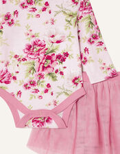 Newborn Floral Bodysuit and Skirt, Pink (PINK), large
