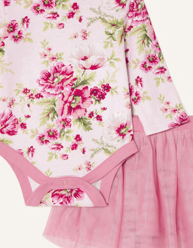 Newborn Floral Bodysuit and Skirt, Pink (PINK), large